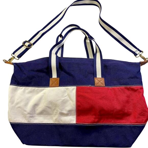 Tommy Hilfiger Canvas Tote Bag with Adjustable Strap - Picture 1 of 8